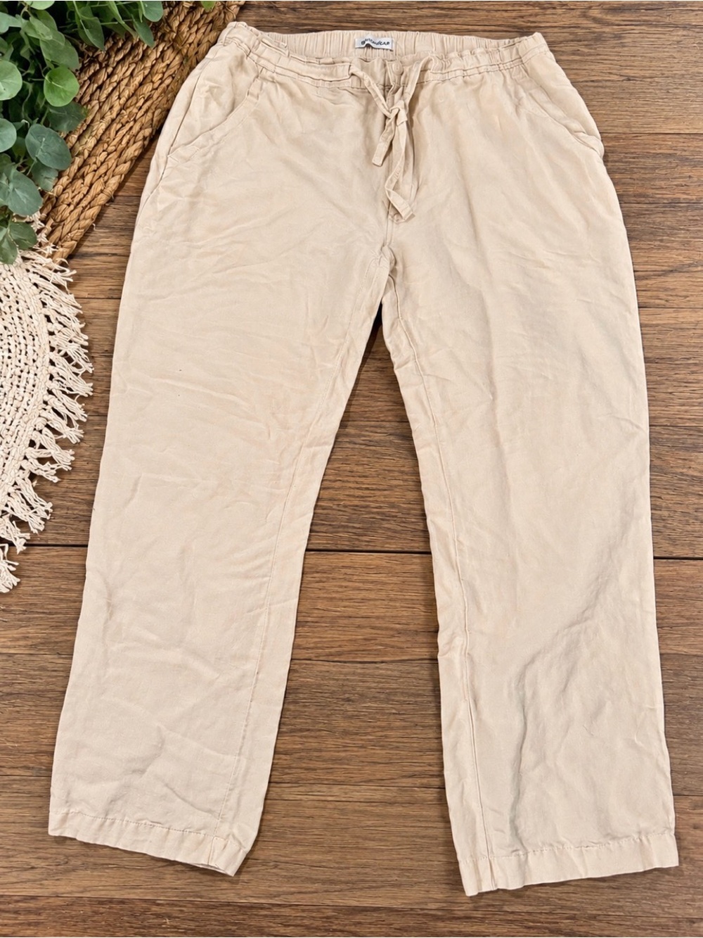 Lightweight Beige Drawstring women’s Pants